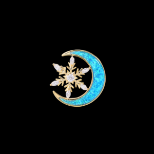 AVELIA Blue Crescent Moon Brooch