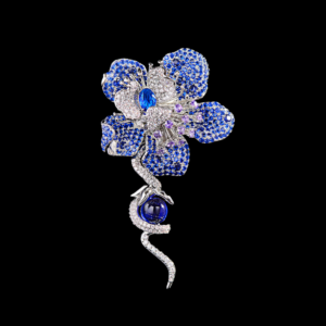AVELIA Blue Crystal Rose Brooch