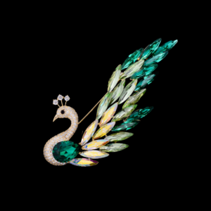 AVELIA Crystal Peacock Brooch