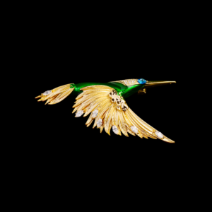 AVELIA Enamel Hummingbird Brooch