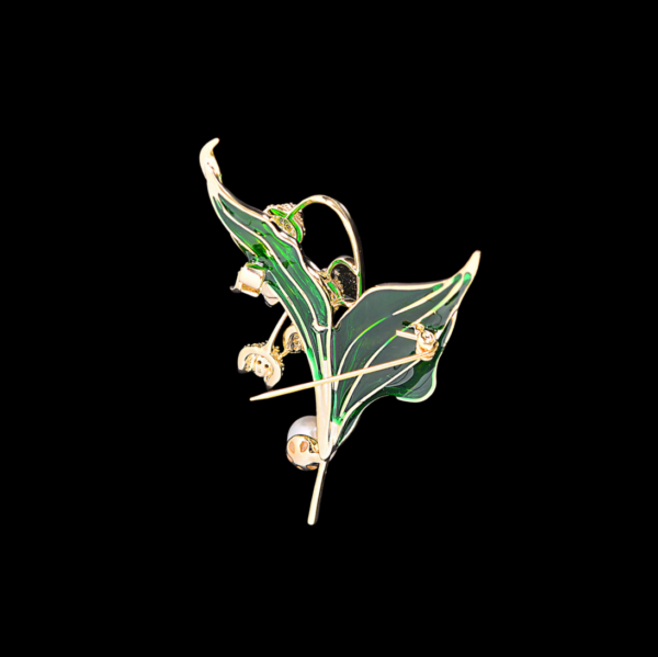 AVELIAEnamelPearlLilyoftheValleyBrooch1