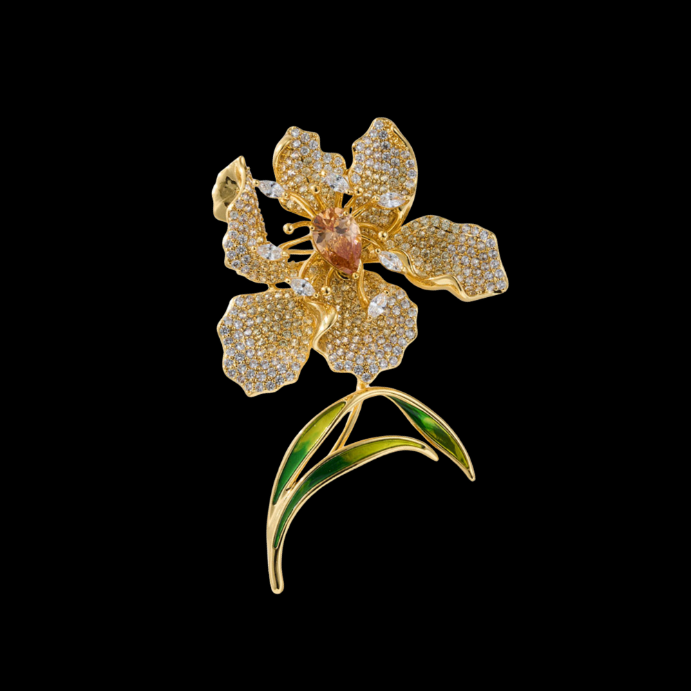 AVELIA Gold Iris Brooch