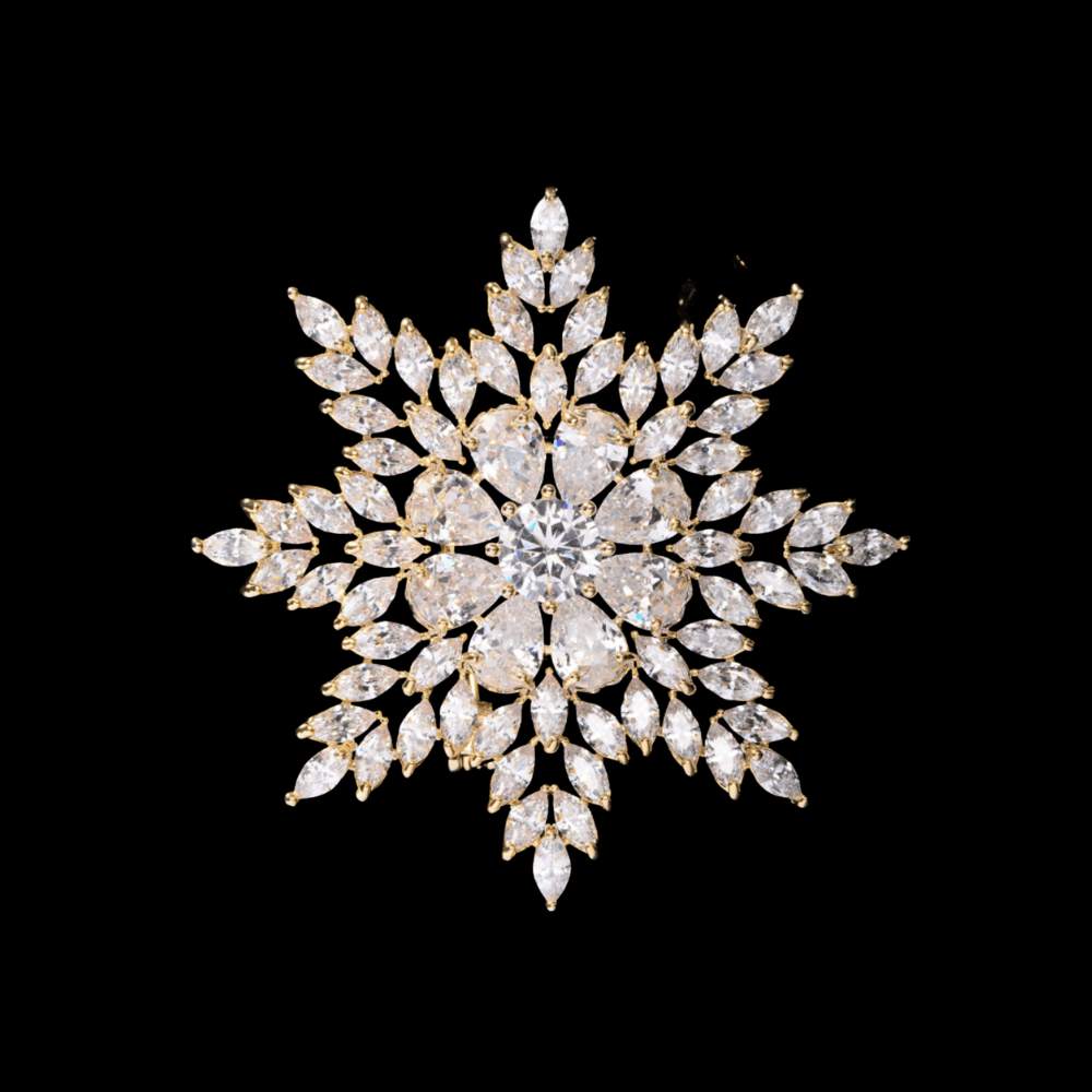 AVELIA Gold Snowflake Brooch