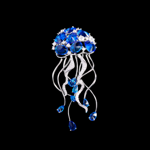 AVELIA_Blue_Crystal_Jellyfish_Brooch AVELIA Blue Crystal Jellyfish Brooch