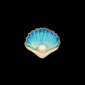 AVELIA Blue Enamel Magnetic Shell Brooch