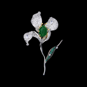 AVELIA Emerald Flower Brooch